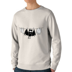 Sweat homme bio col rond naturel Le linge sèche (Gondrax,Animaux,Humour)