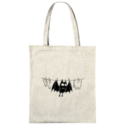 Sac shopping en toile naturel Le linge sèche (Gondrax,Animaux,Humour)