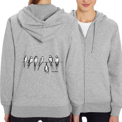 Sweat femme zippé à capuche coton bio gris chiné Stay Rebel Chauve-souris (Gondrax,Animaux,Humour,Stay,Les Bébêtes)