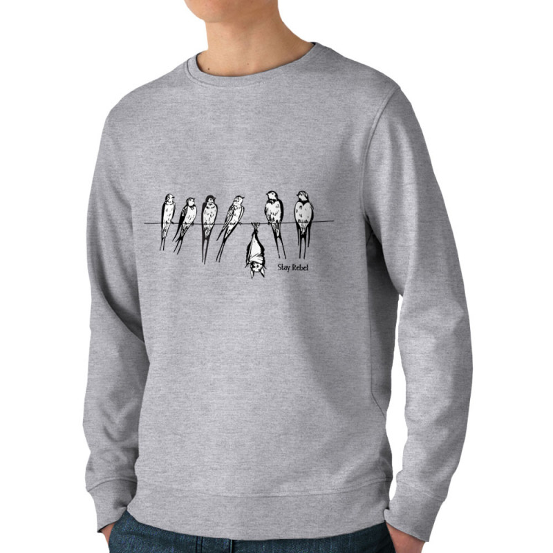 Sweat homme bio col rond gris chiné Stay Rebel Chauve-souris (Gondrax,Animaux,Humour,Stay,Les Bébêtes)