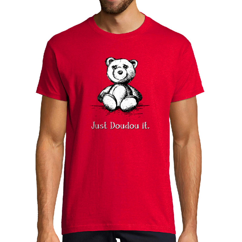 Tee-shirt homme rouge Just Doudou it (Gondrax,Animaux,Humour,Détournements)