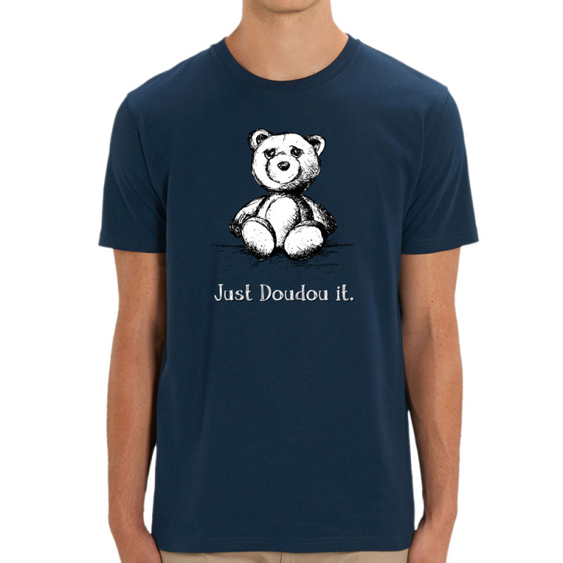 T-shirt homme coton bio bleu marine Just Doudou it (Gondrax,Animaux,Humour,Détournements)