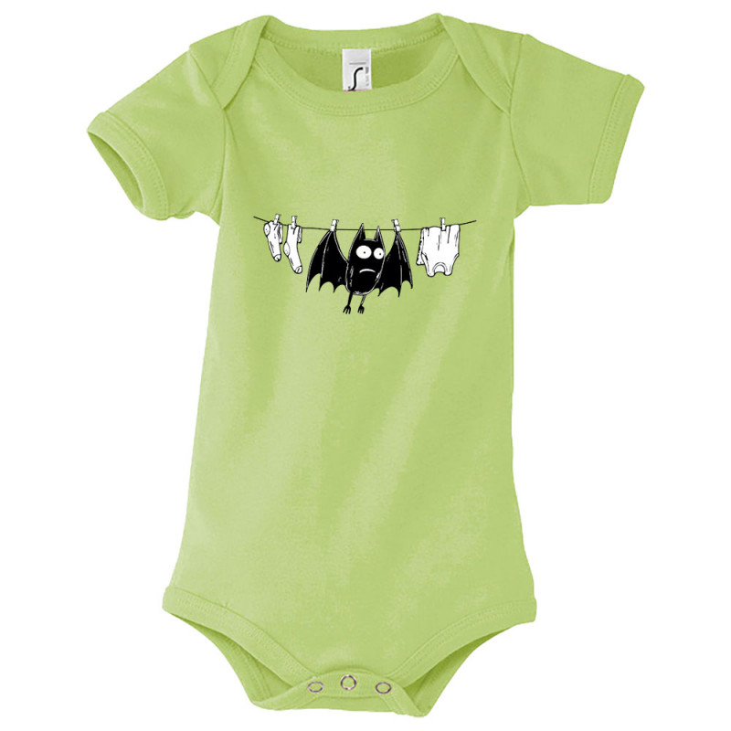 Body bébé vert pomme Le linge sèche (Gondrax,Animaux,Humour)