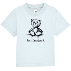 T-shirt bébé bleu ciel Just Doudou it (Gondrax,Animaux,Humour,Détournements)