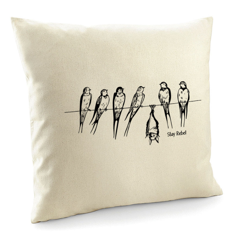 Coussin naturel Stay Rebel Chauve-souris (Gondrax,Animaux,Humour,Stay,Les Bébêtes)