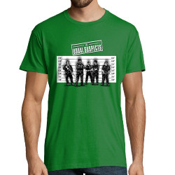 Tee-shirt homme vert prairie Usual Suspects Police (Gondrax,Slogans engagés,Détournements)