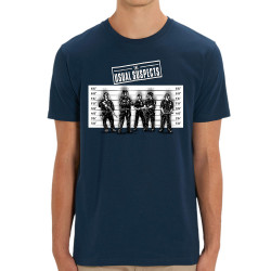 T-shirt homme coton bio bleu marine Usual Suspects Police (Gondrax,Slogans engagés,Détournements)