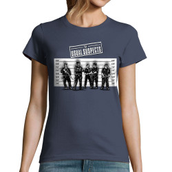 T-shirt femme bleu denim Usual Suspects Police (Gondrax,Slogans engagés,Détournements)