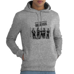 Sweat homme à capuche coton bio gris chiné Usual Suspects Police (Gondrax,Slogans engagés,Détournements)