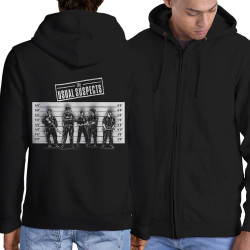 Sweat homme à capuche zippé noir Usual Suspects Police (Gondrax,Slogans engagés,Détournements)
