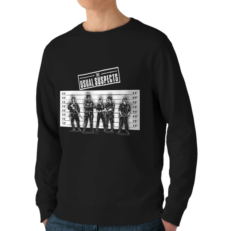 Sweat homme bio col rond noir Usual Suspects Police (Gondrax,Slogans engagés,Détournements)