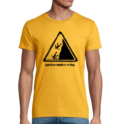 T-shirt homme coton bio jaune Chutes de Pierre et de Paul (Gondrax,Humour)