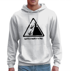 Sweat homme à capuche blanc Chutes de Pierre et de Paul (Gondrax,Humour)