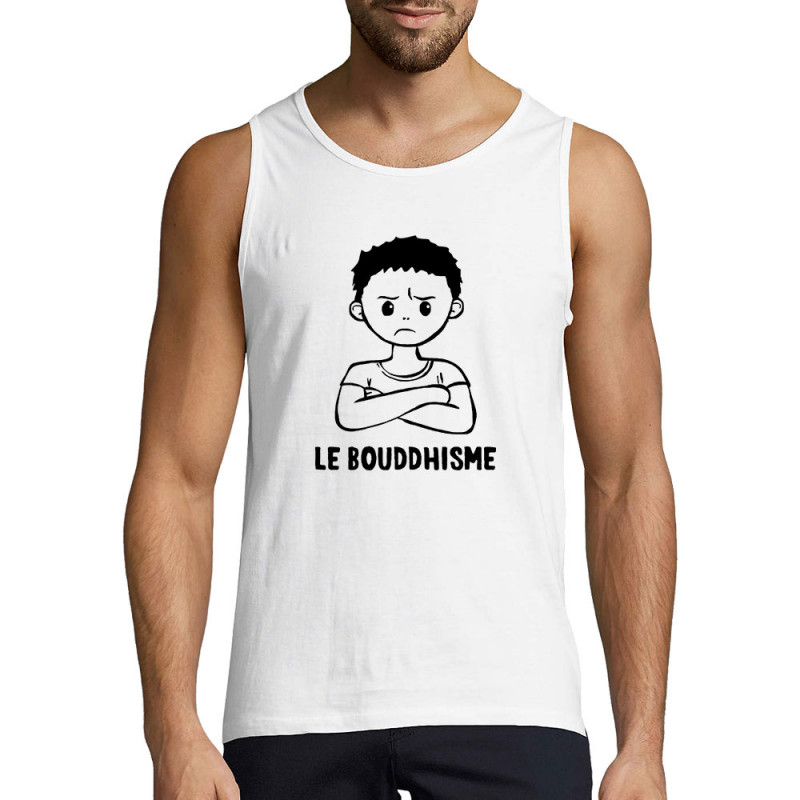Débardeur homme blanc Le Bouddhisme Garçon (Gondrax,Humour)