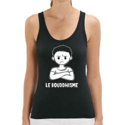 Débardeur femme coton bio noir Le Bouddhisme Garçon (Gondrax,Humour)