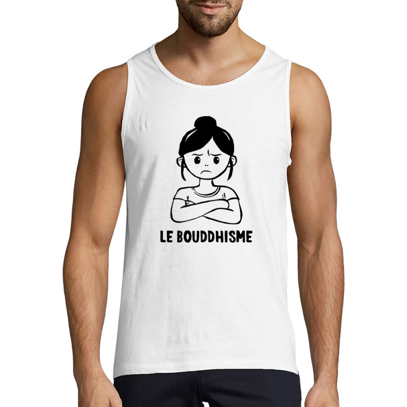Débardeur homme blanc Le Bouddhisme Fille (Gondrax,Humour)