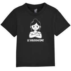 T-shirt bébé noir Le Bouddhisme Fille (Gondrax,Humour)