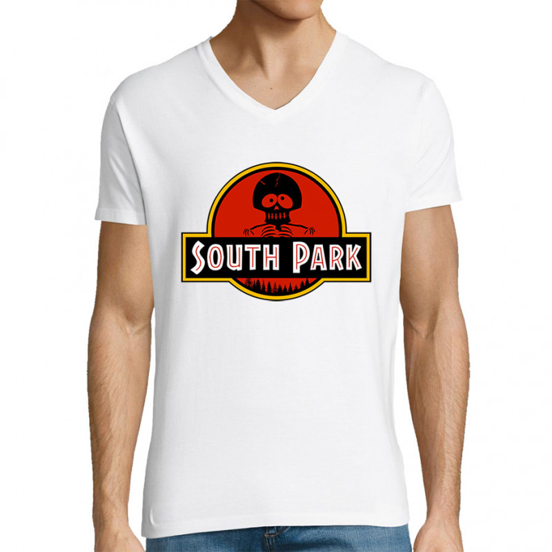 T-shirt homme col V blanc South Park (Andy,Détournements,Films/Séries)