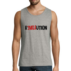 Débardeur homme gris chiné Revolution Love (Andy,Slogans engagés)