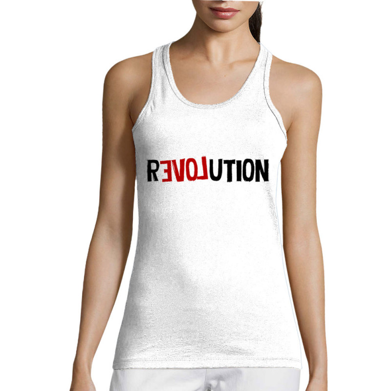 Débardeur femme blanc Revolution Love (Andy,Slogans engagés)