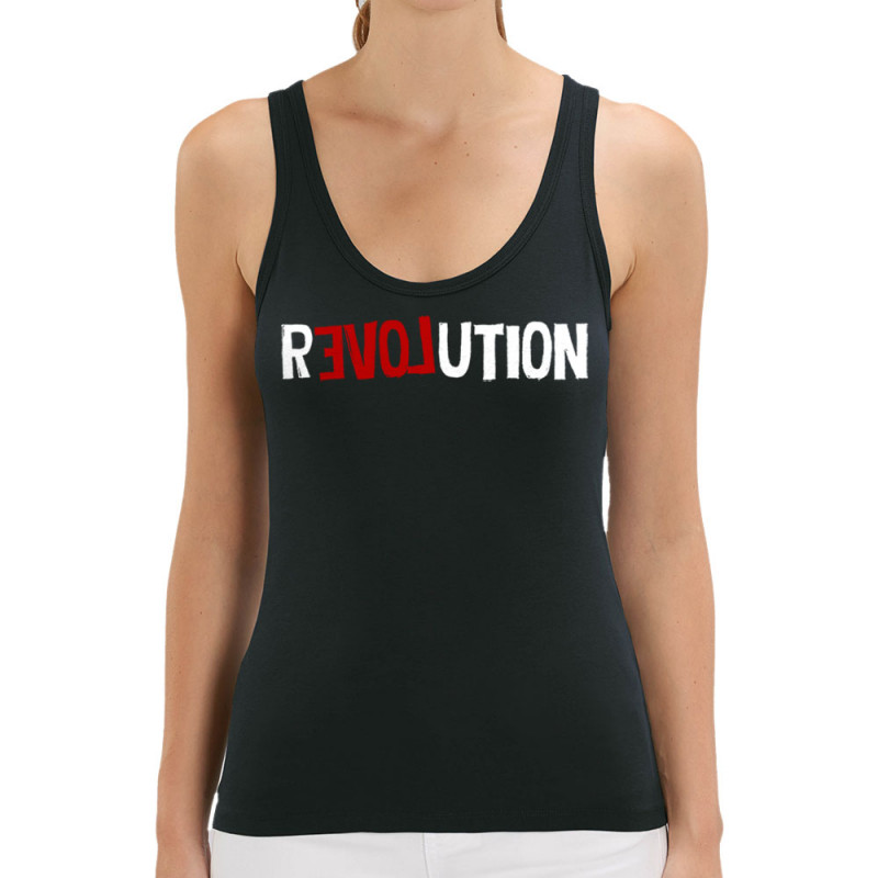 Débardeur femme coton bio noir Revolution Love (Andy,Slogans engagés)