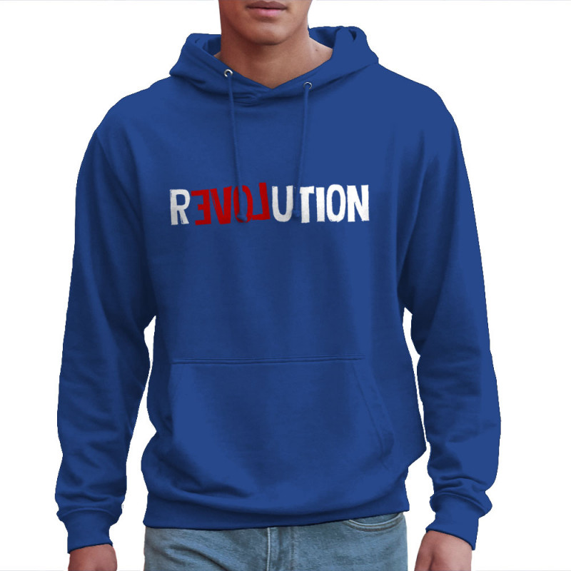 Sweat homme à capuche bleu royal Revolution Love (Andy,Slogans engagés)