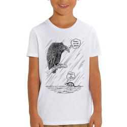 T-shirt enfant coton bio blanc Un rat passe (Gondrax,Les Bébêtes,Animaux)