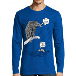 T-shirt homme manches longues bleu royal Un rat passe (Gondrax,Les Bébêtes,Animaux)