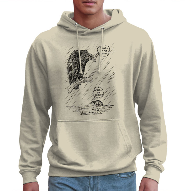 Sweat homme à capuche naturel Un rat passe (Gondrax,Les Bébêtes,Animaux)