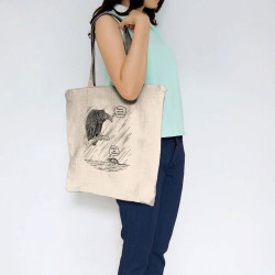Sac shopping en toile naturel Un rat passe (Gondrax,Les Bébêtes,Animaux)