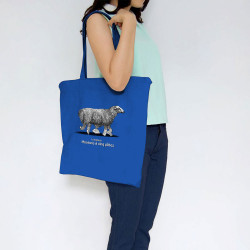 Sac shopping en toile bleu royal Le fameux mouton à 5 pâtes (Gondrax,Les Bébêtes,Animaux,Humour)