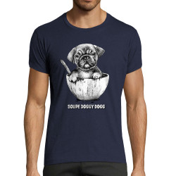 T-shirt homme fit bleu marine Soupe Doggy Dog (Gondrax,Animaux,Humour)