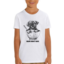 T-shirt enfant coton bio blanc Soupe Doggy Dog (Gondrax,Animaux,Humour)