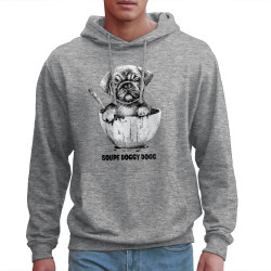 Sweat homme à capuche gris chiné Soupe Doggy Dog (Gondrax,Animaux,Humour)