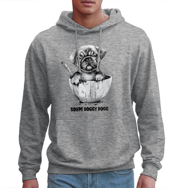 Sweat homme à capuche gris chiné Soupe Doggy Dog (Gondrax,Animaux,Humour)