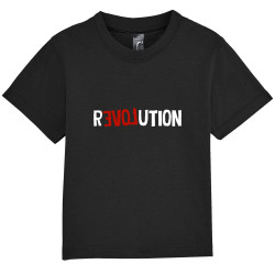 T-shirt bébé noir Revolution Love (Andy,Slogans engagés)