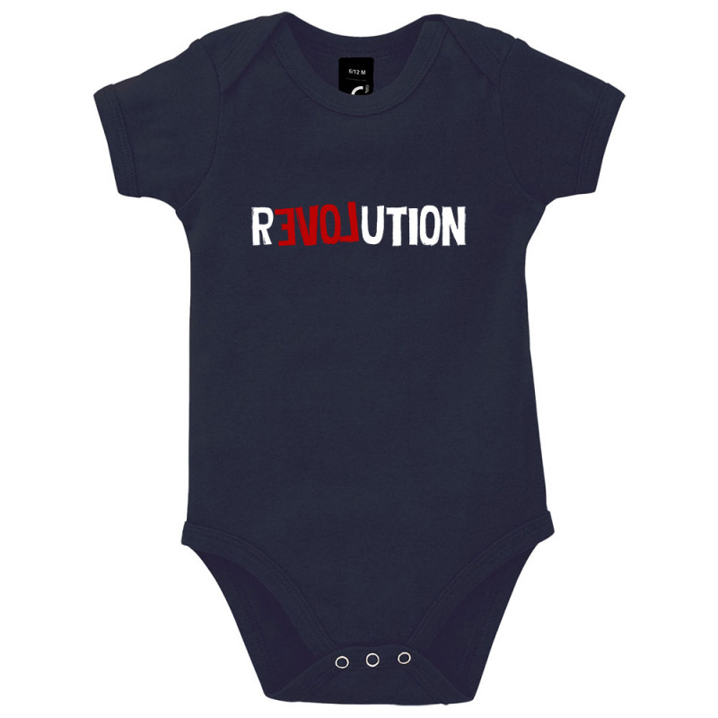 Body bébé bleu marine Revolution Love (Andy,Slogans engagés)