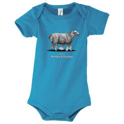 Body bébé bleu azur Le fameux mouton à 5 pâtes (Gondrax,Les Bébêtes,Animaux,Humour)
