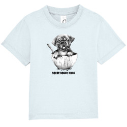 T-shirt bébé bleu ciel Soupe Doggy Dog (Gondrax,Animaux,Humour)