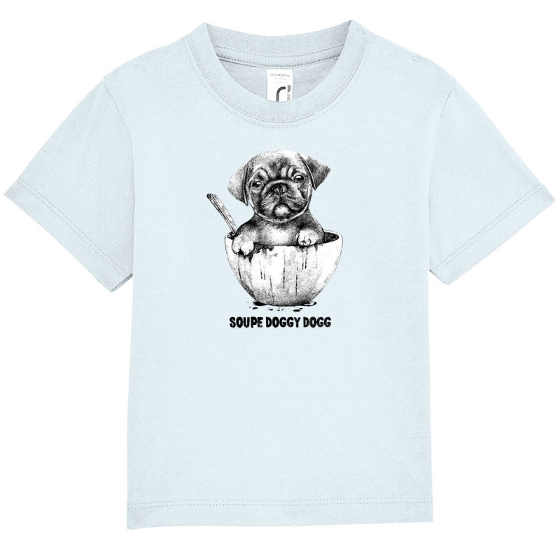 T-shirt bébé bleu ciel Soupe Doggy Dog (Gondrax,Animaux,Humour)