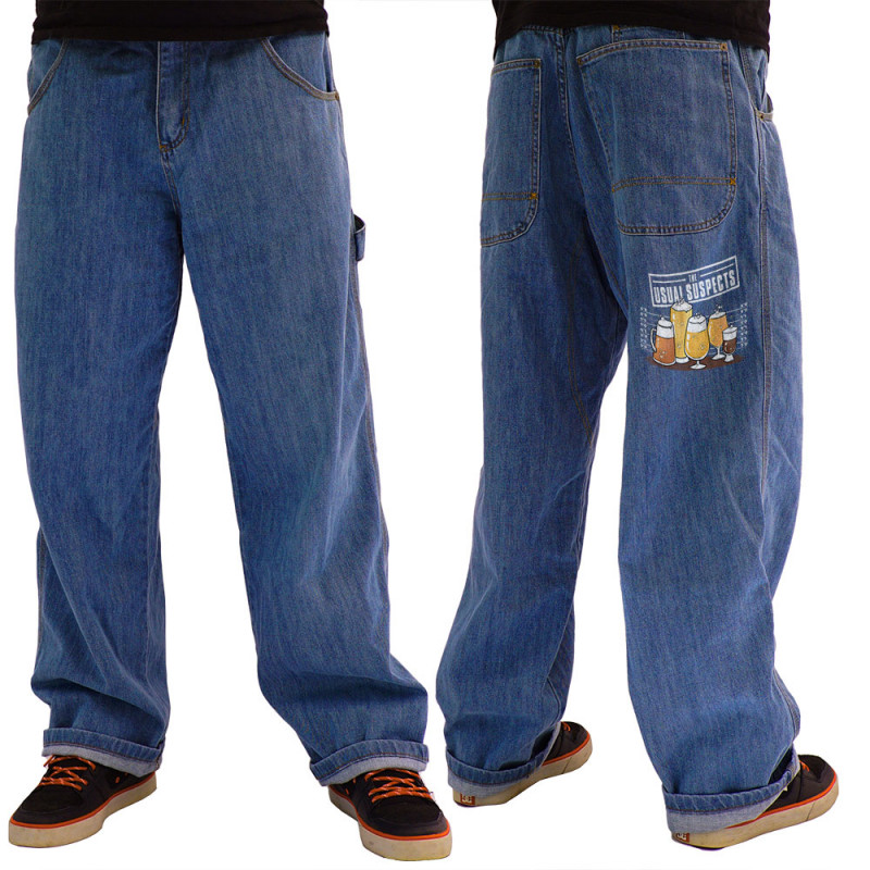 Baggy denim bleu Usual Suspects Beer (Gondrax,Alcool,Détournements)