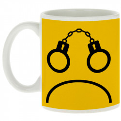 Mug blanc Menottes smiley (Gondrax,Slogans engagés,Humour)