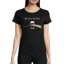 T-shirt femme coton bio noir Dark side of the mousse (Guiton,Simon,Alcool,Humour)