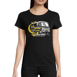 T-shirt femme coton bio noir Nomad (E Cone,teufeur)