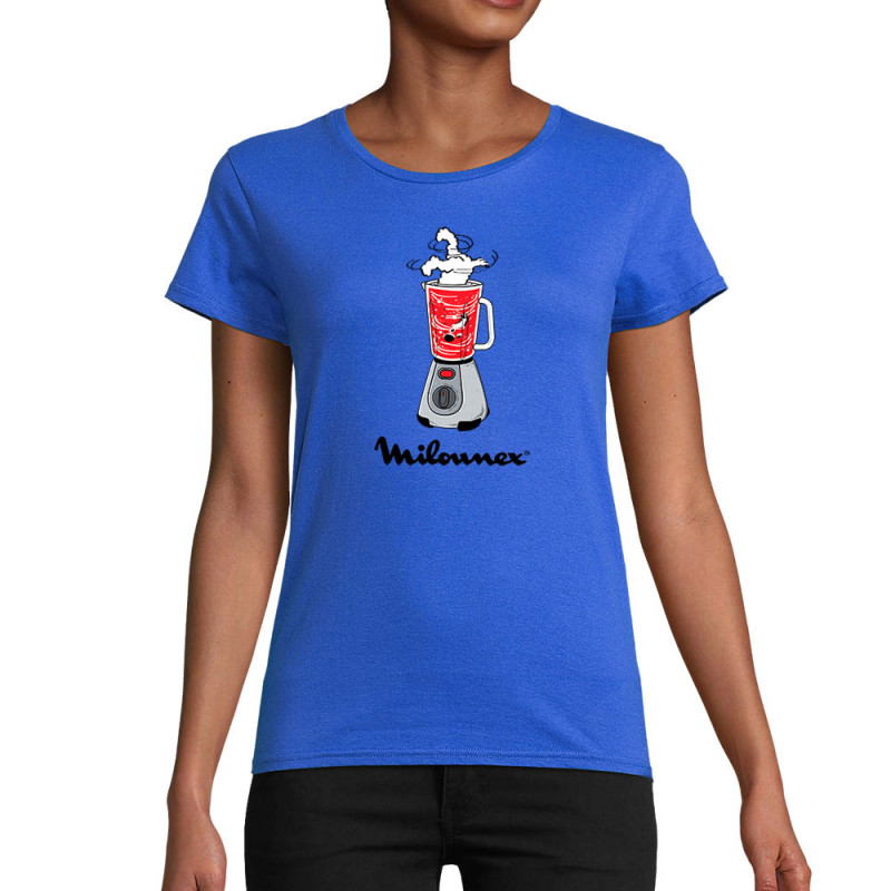T-shirt femme coton bio bleu royal Milounex (Mattdez,Humour,Fruits & Légumes)