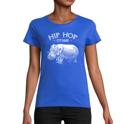 T-shirt femme coton bio bleu royal Hip Hop Otame (Gondrax,Animaux,Humour,Les Bébêtes)