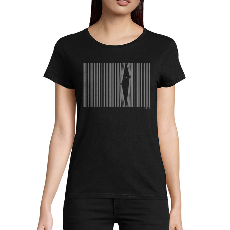 T-shirt femme coton bio noir Exit (Gondrax,Slogans engagés)