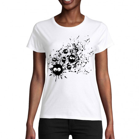 T-shirt femme coton bio blanc Les Taches (Fourre-tout,Humour)