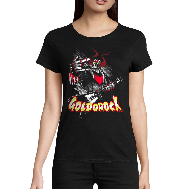 T-shirt femme coton bio noir Goldorock (Simon,Gondrax,Films/Séries,Rock & Punk,Enfer,Manga Kawaï japan,Détournements)