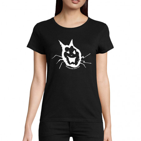 T-shirt femme coton bio noir Washington Dead Cats - Old School Cat (Washington Dead Cats)